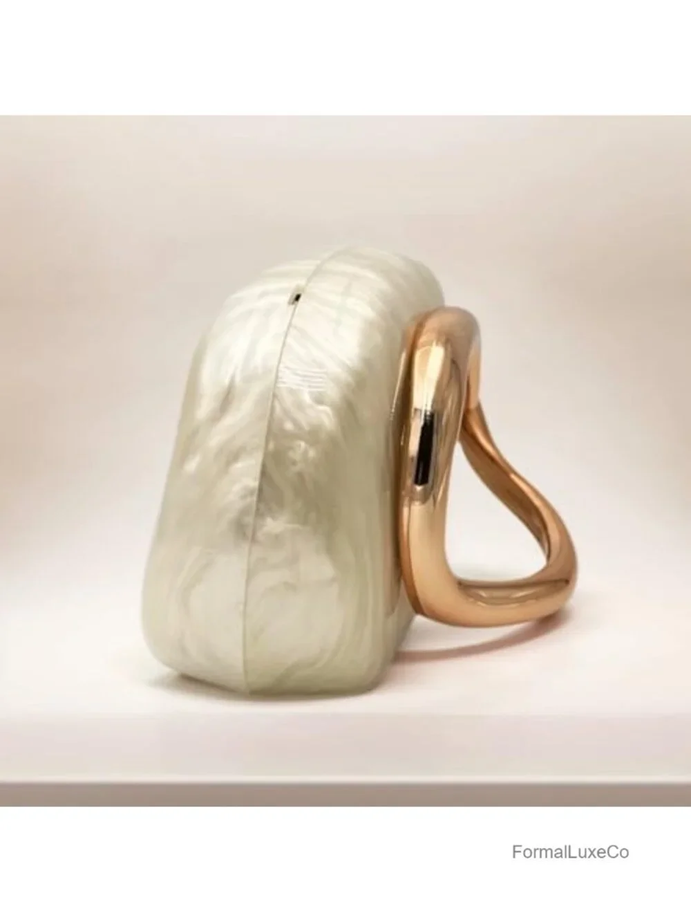 Acrylic Clutch Purse with Metal Handle Evening Bag Detachable Chain